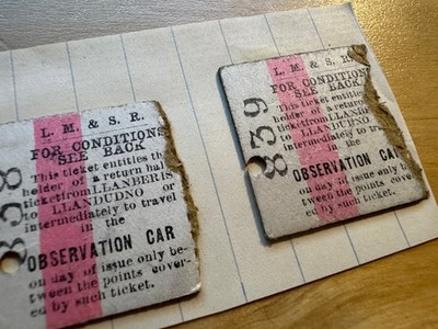 Ephemera - 2 LMSR Ticket Stubs Llanberis Llandudno Gwynedd Conwy Wales Railway - Image 2