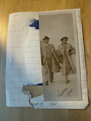 Photo - 2 Photographs Couple in Weston-super-Mare Somerset 1941 England UK GB - Image 2