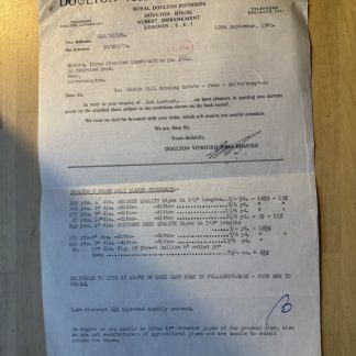 Ephemera - Doulton Vitrified Pipes Limited Albert Embankment London Letter 1960
