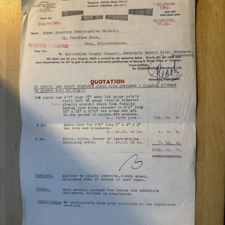 Ephemera - Durafancing Northern Ulverley Green Road Olton Birmingham Letter 1962