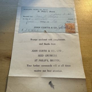 Ephemera - John Curtis & Co Ltd Redcliffe Crown Oil Mills Bristol Invoice 1931