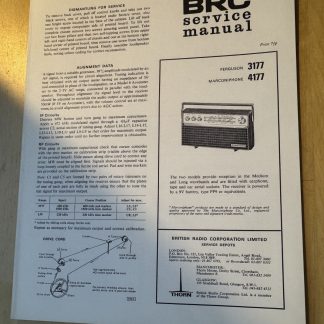 Ephemera - BRC Service Manual Ferguson 3177 Marconiphone 4177 Radio Booklet 1972
