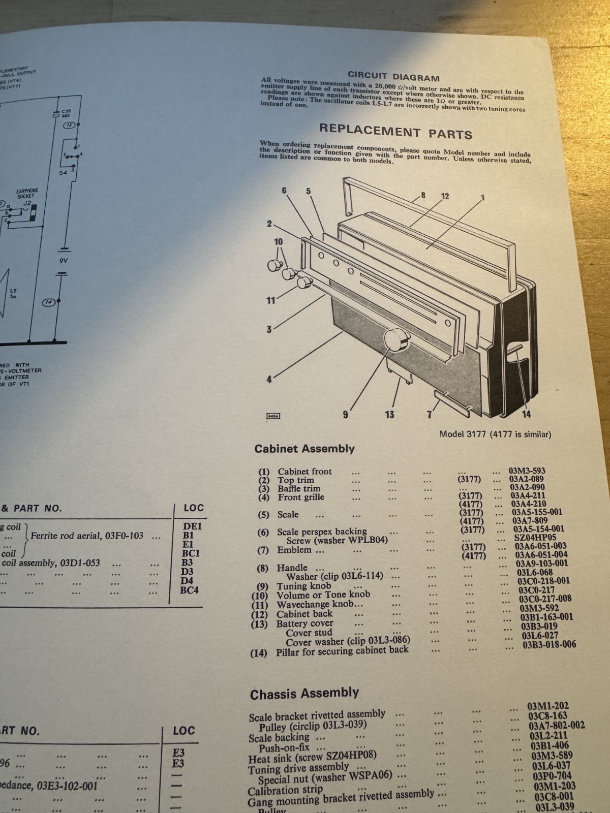 Ephemera - BRC Service Manual Ferguson 3177 Marconiphone 4177 Radio Booklet 1972 - Image 2