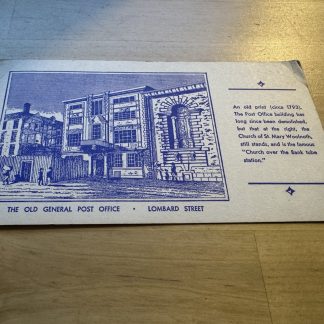 Ephemera - The Old General Post Office GPO Lombard Street Tercentenary Card 1960