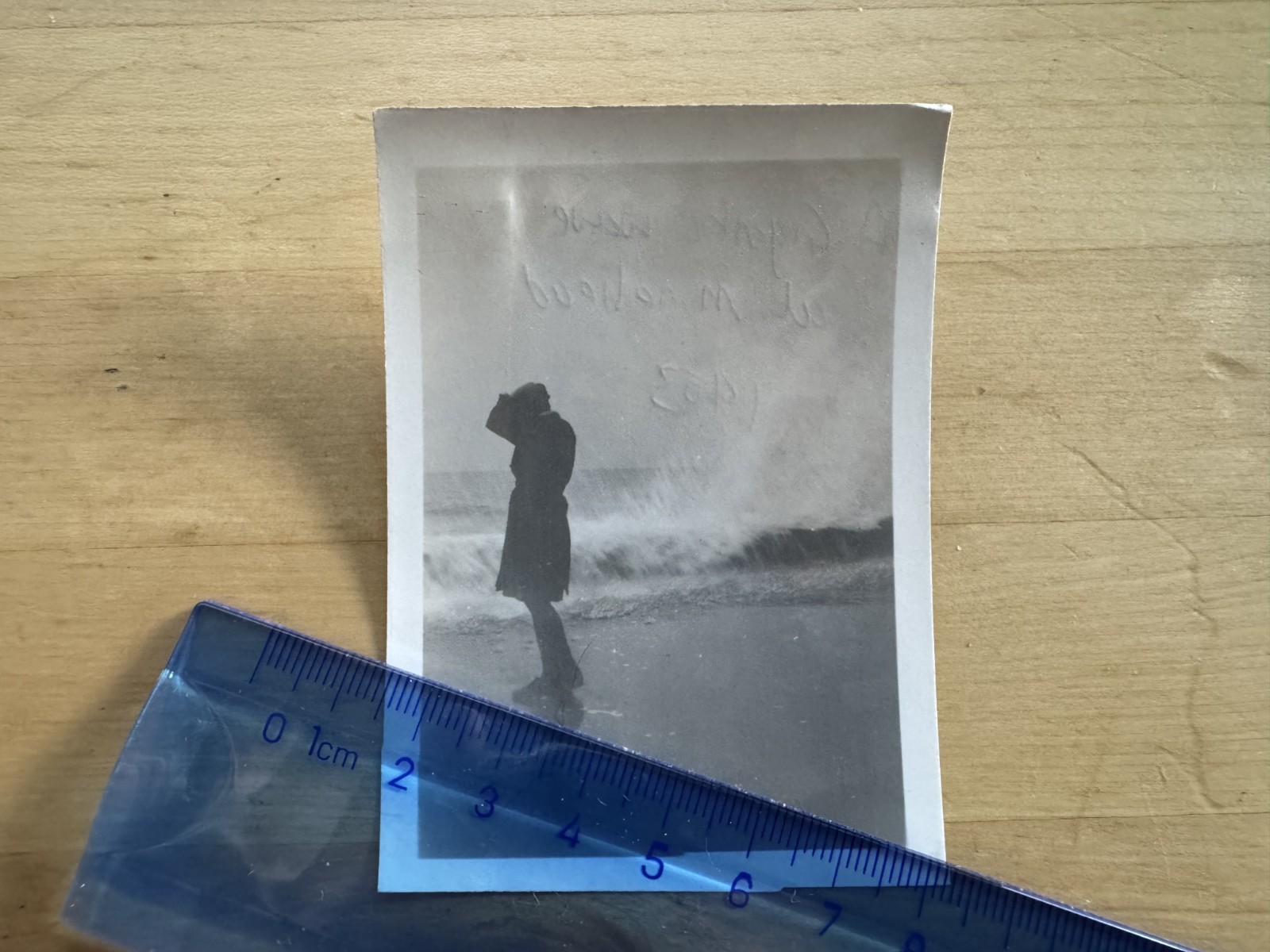 Photo - Rough Sea Giant Wave at or near Minehead Beach or Coast - 1953 Somerset