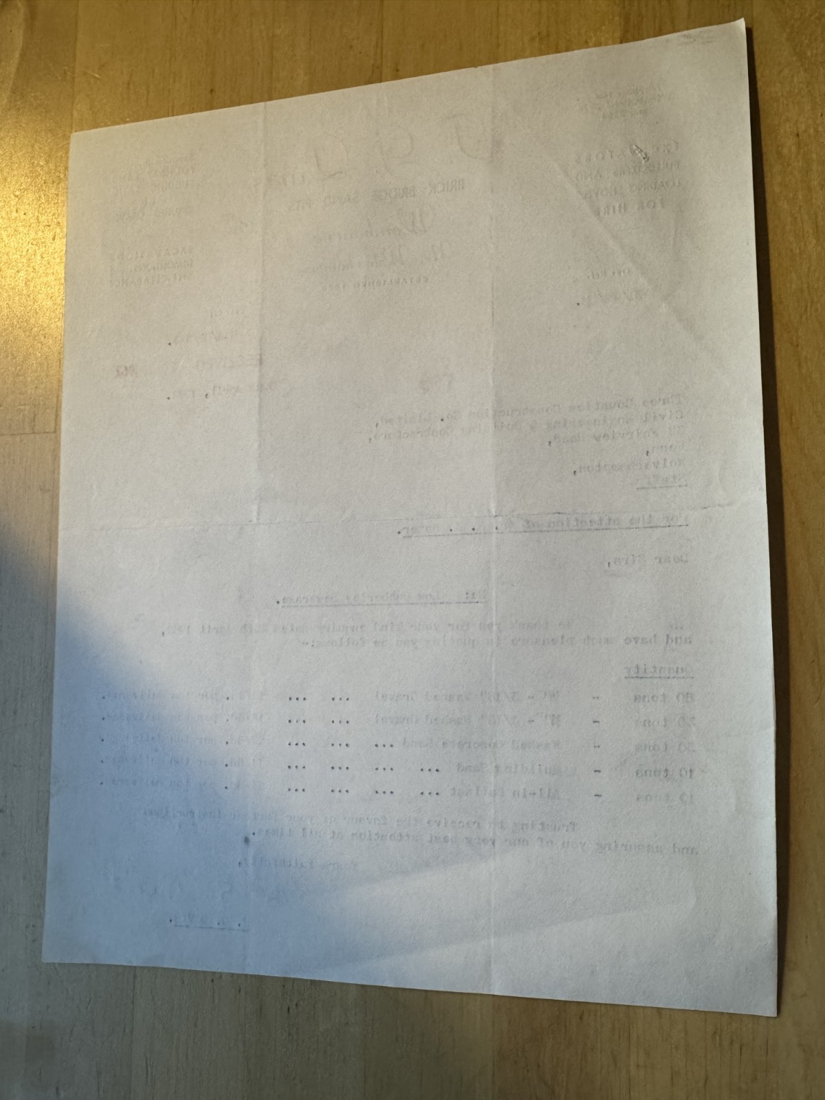 Ephemera - F. G. Davis Brick Bridge Sand Pit Wombourne Wolverhampton Letter 1962 - Image 2