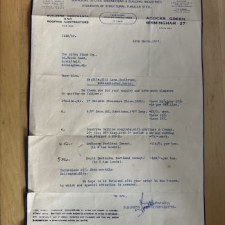 Ephemera - E. H. Smith Westhaven Ltd Acocks Green Birmingham 1957 West Midlands