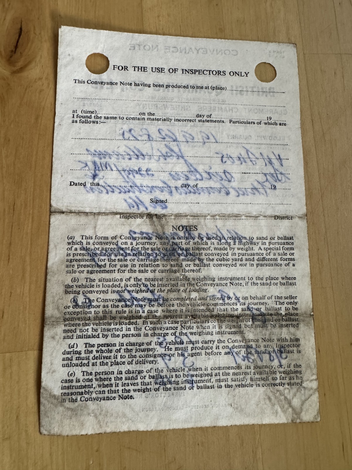 Ephemera - British Quarrying Co Claremont Chambers Shrewsbury - 1962 Shropshire - Image 2