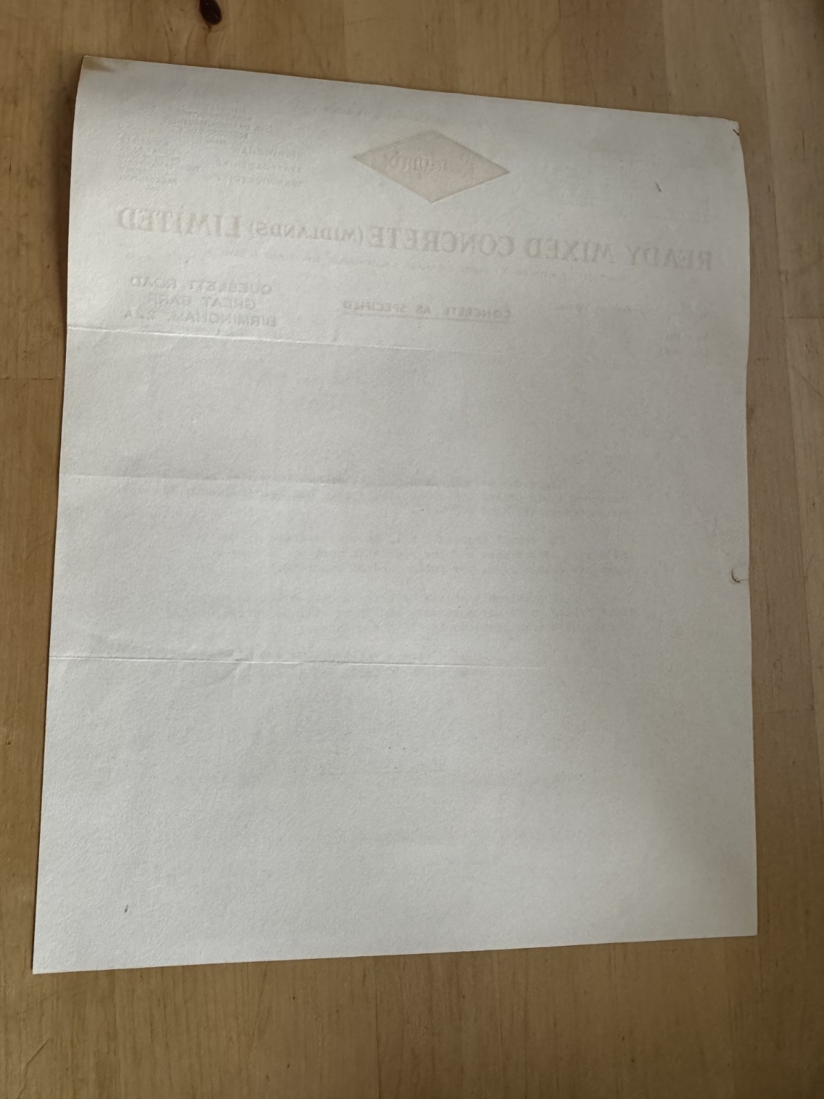 Ephemera - Ready Mixed Concrete Midlands Ltd Great Barr Birmingham 1961 England - Image 2