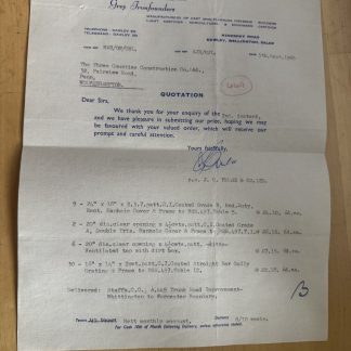 Ephemera - J.C. Hulse & Co Grey Ironfounders Dawley Wellington Shropshire 1960