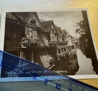 Photo - River Stour & Weavers' Houses Canterbury - c1940s - Kent England UK Old