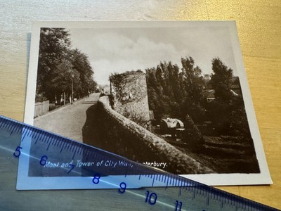 Photo - City Wall Moat & Tower Canterbury - c1940s - Kent England Britain UK Old