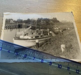 Photo - Boat Moored at Gouda - 1957 - South Holland Netherlands Maritime History