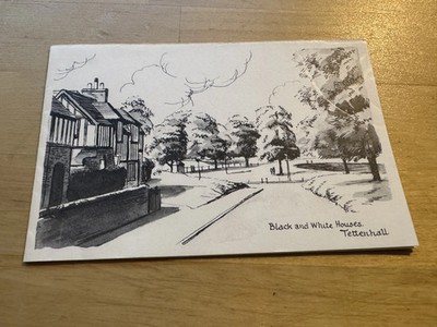Ephemera - Tettenhall Wolverhampton B&W Houses Sketch Greeting Card c1990s